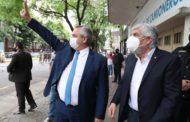 Alberto participó de la celebración del día del camionero y destacó la figura de Moyano