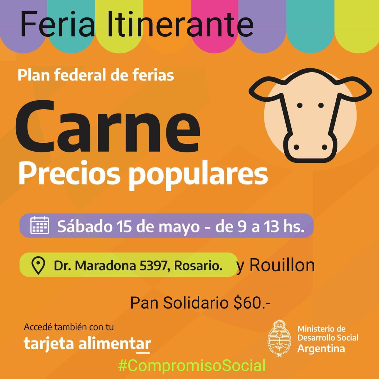 Carne a precios populares en Rosario